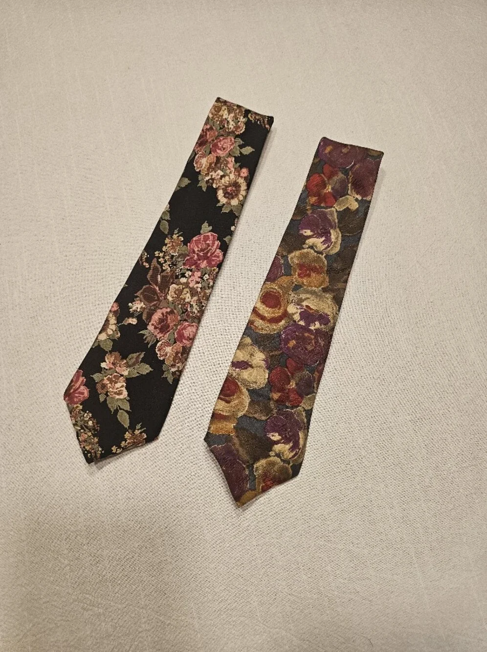 Enzo Felini 100% Silk Floral Tie Lot Of 2